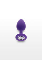 Dop anal din silicon Diamond Booty Jewel, culoare mov, mic, 7 cm