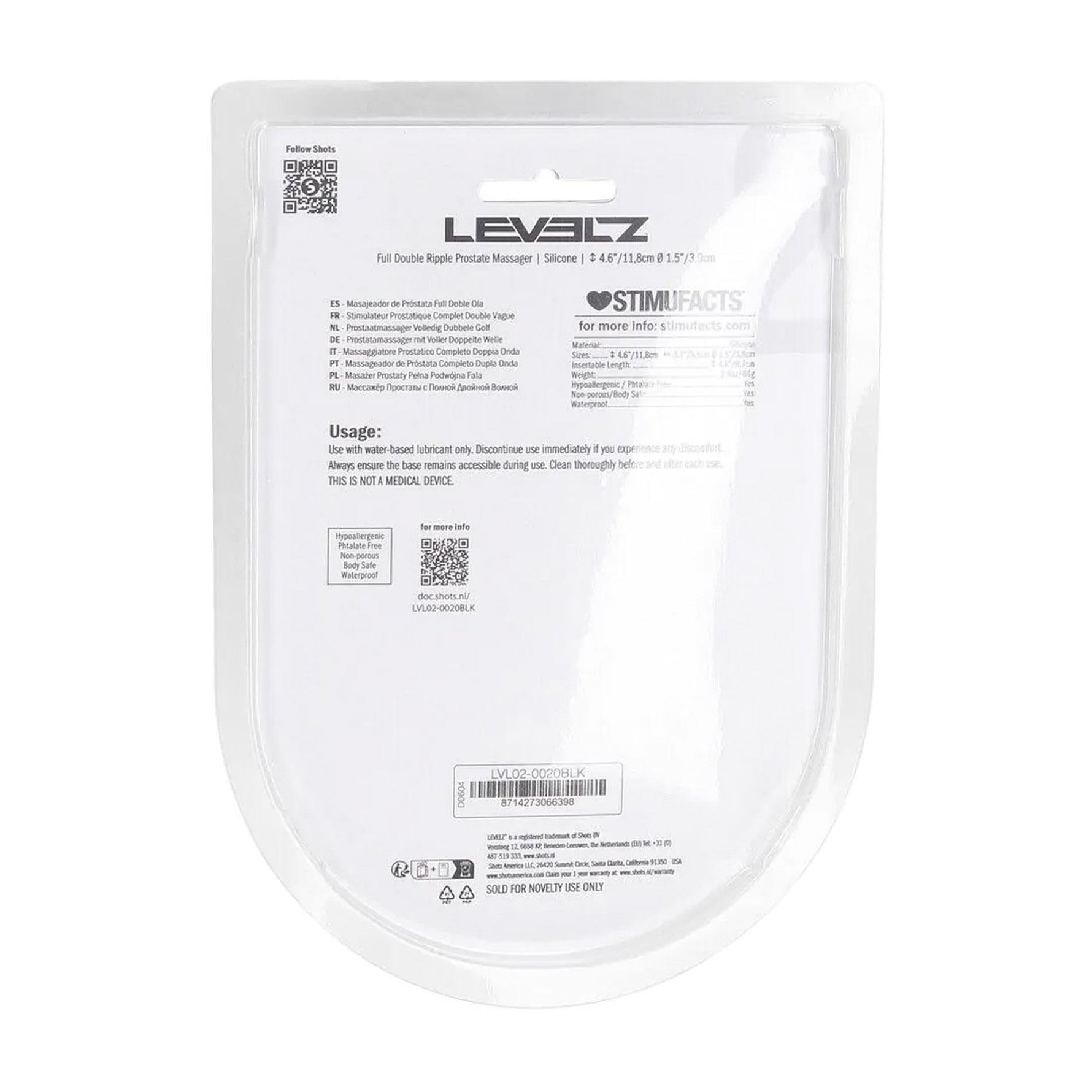 Levelz Level 2 Masaj Prostată Silicon Negru 12 cm