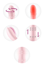 Vibrator USB roz încălzit Yoba Cozy cu aspect de iepuraș