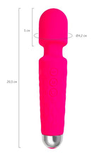 Aparat de masaj vibrant Flovetta Peony din silicon roz USB 20,5 cm