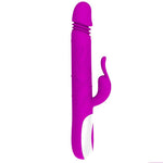 Vibrator USB Pretty Love Adrian din silicon, cu formă de iepuraș, 12 funcții
