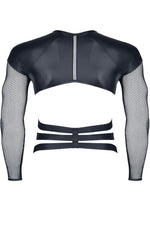 Tricou bărbătesc Regnes Fetish Planet cu benzi elastice și inele negru L