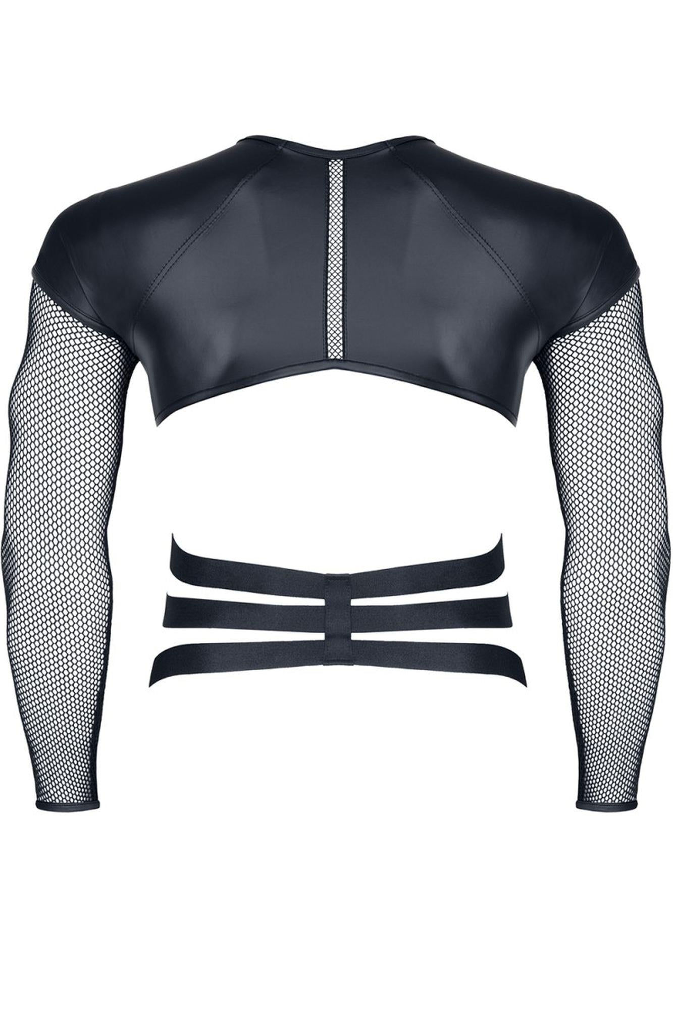 Tricou bărbătesc Regnes Fetish Planet cu benzi elastice și inele negru L