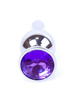Dop anal din oțel cu diamant MyLove Toys, violet, 9,5 cm