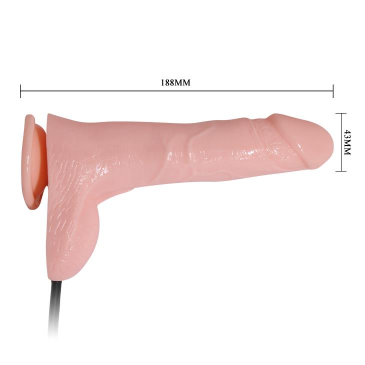 Dildo gonflabil Baile, de culoarea pielii, cu ventuză
