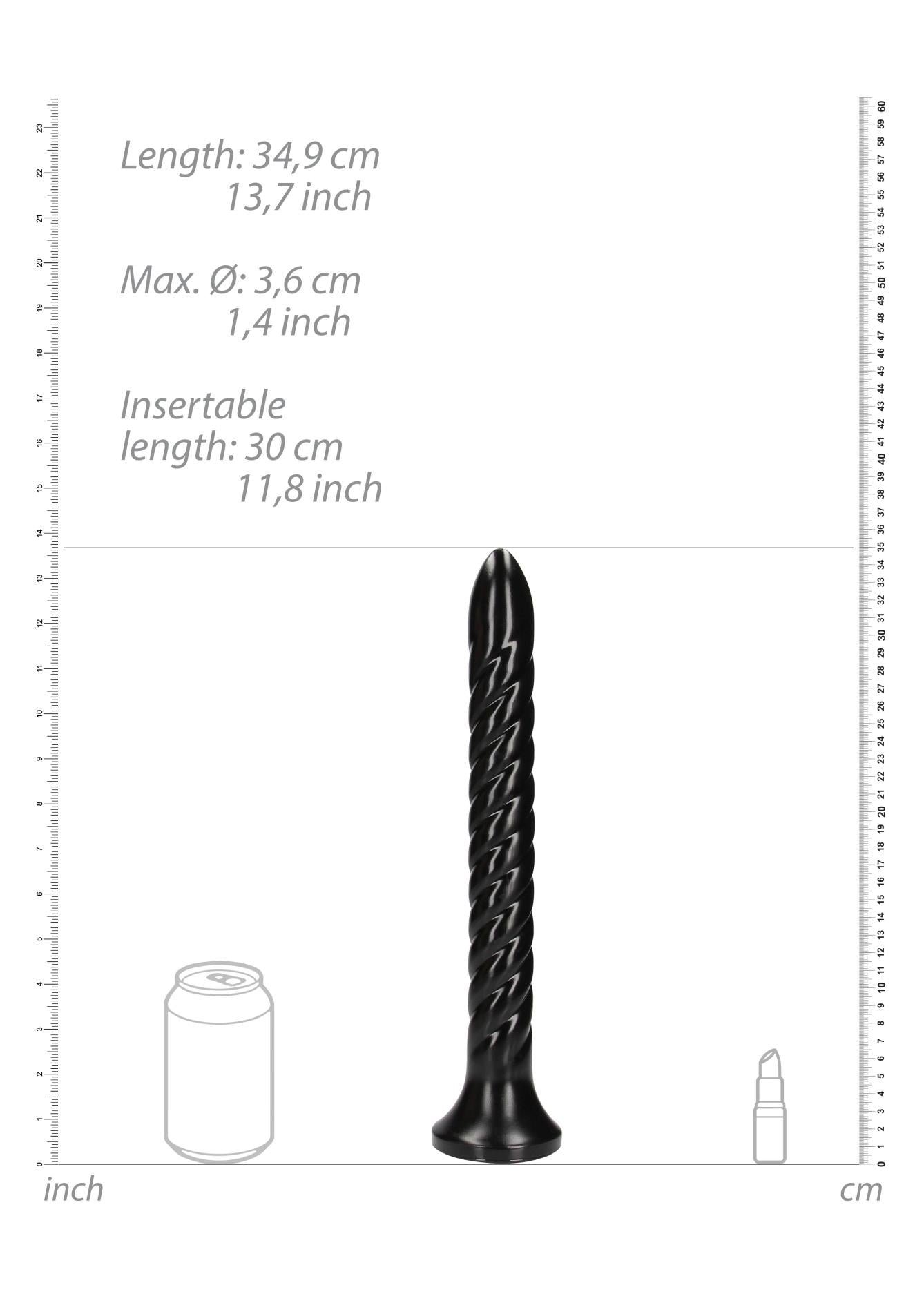 Au! Șarpe anal spiralat 30 cm Negru
