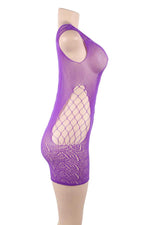 Rochie mini Paris Hollywood mov din plasă erotică XL
