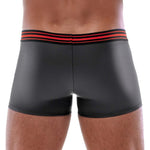 Pantaloni scurți boxer Svenjoyment pentru bărbați cu fermoar, negri și roșii, mărimea L