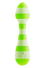 Vibrator cu baghetă Glitz Green Girl, verde, USB, 14,5 cm