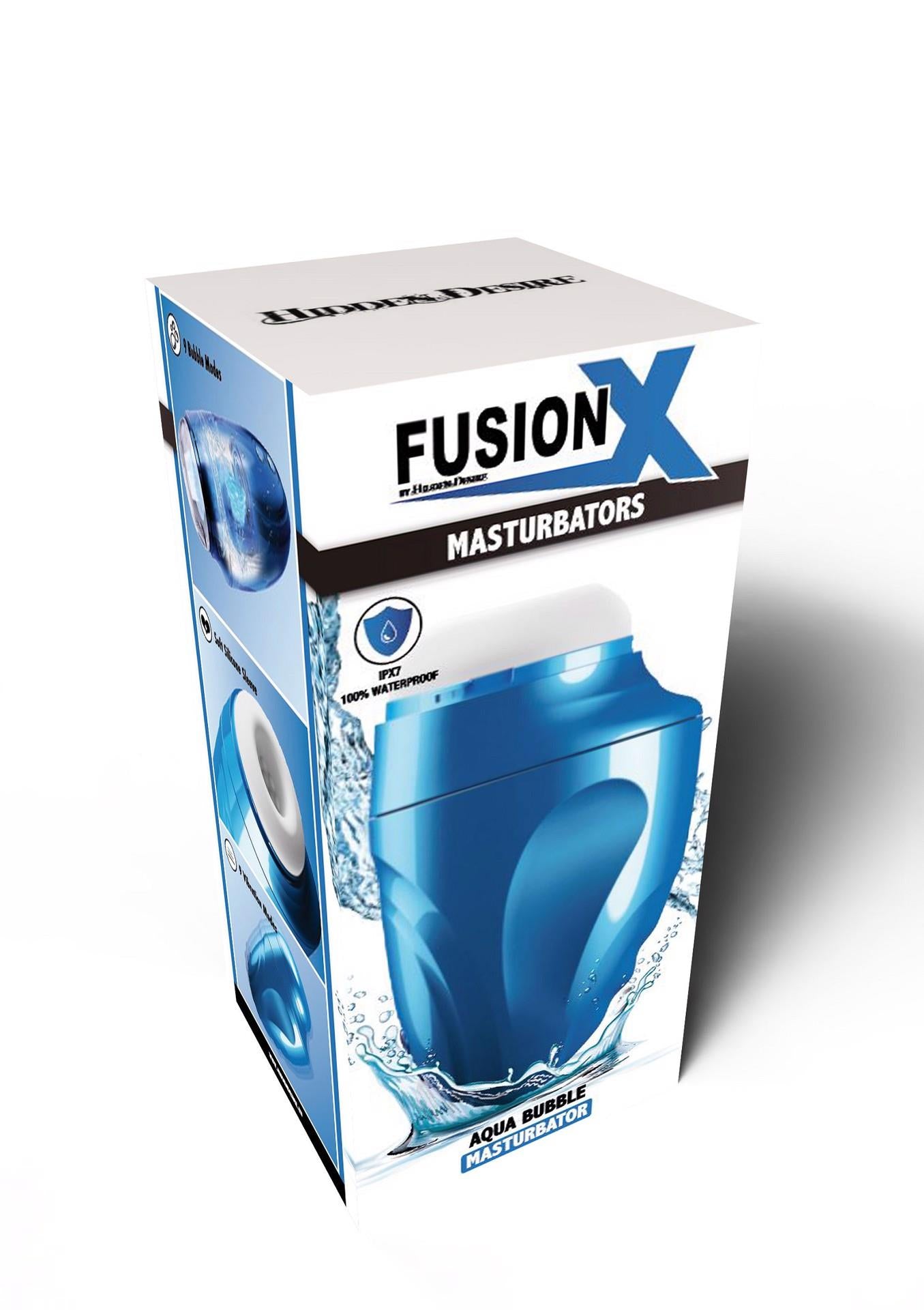 Masturbator vibrant Fusion X Aqua Bubble albastru