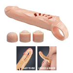 Pretty Love - Manșon pentru penis TPE cu 3 extensii detașabile 2,5 cm