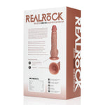 Vibrator realist RealRock cu testicule, culoarea pielii, 18 cm