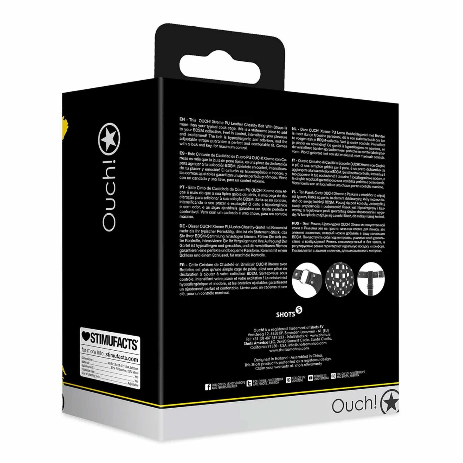 Jockstrap din piele PU Ouch, negru