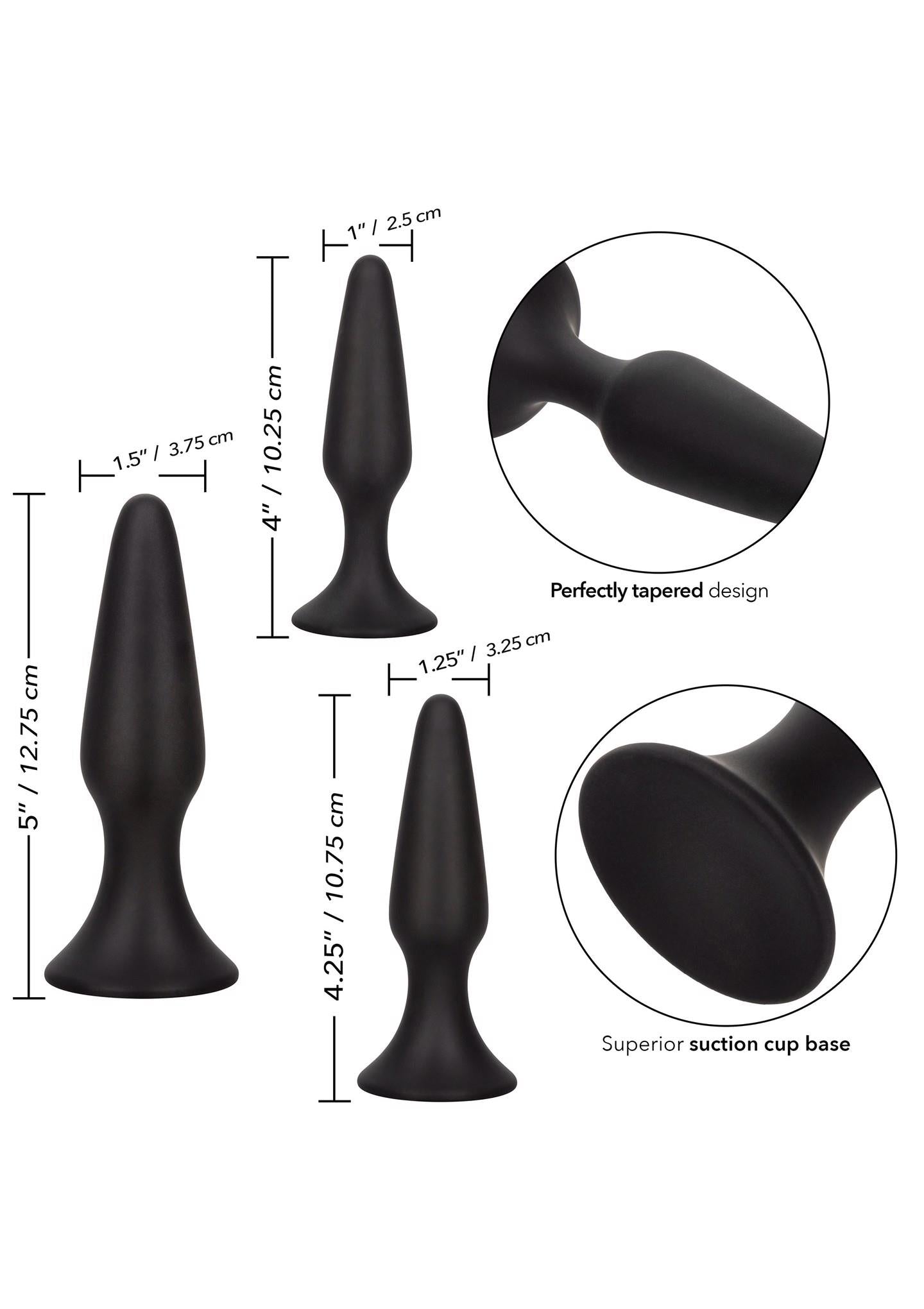 Set de dopuri anale Colt din silicon negru