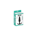 Dop anal Fantasy din silicon, negru, mediu, 10 cm