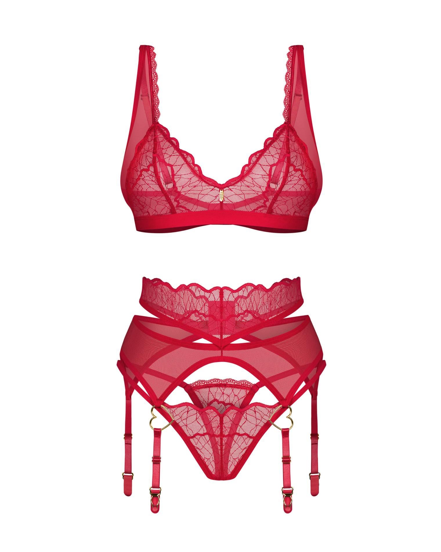 Set lenjerie intimă Obsessive Cupide Desir roșu L/XL