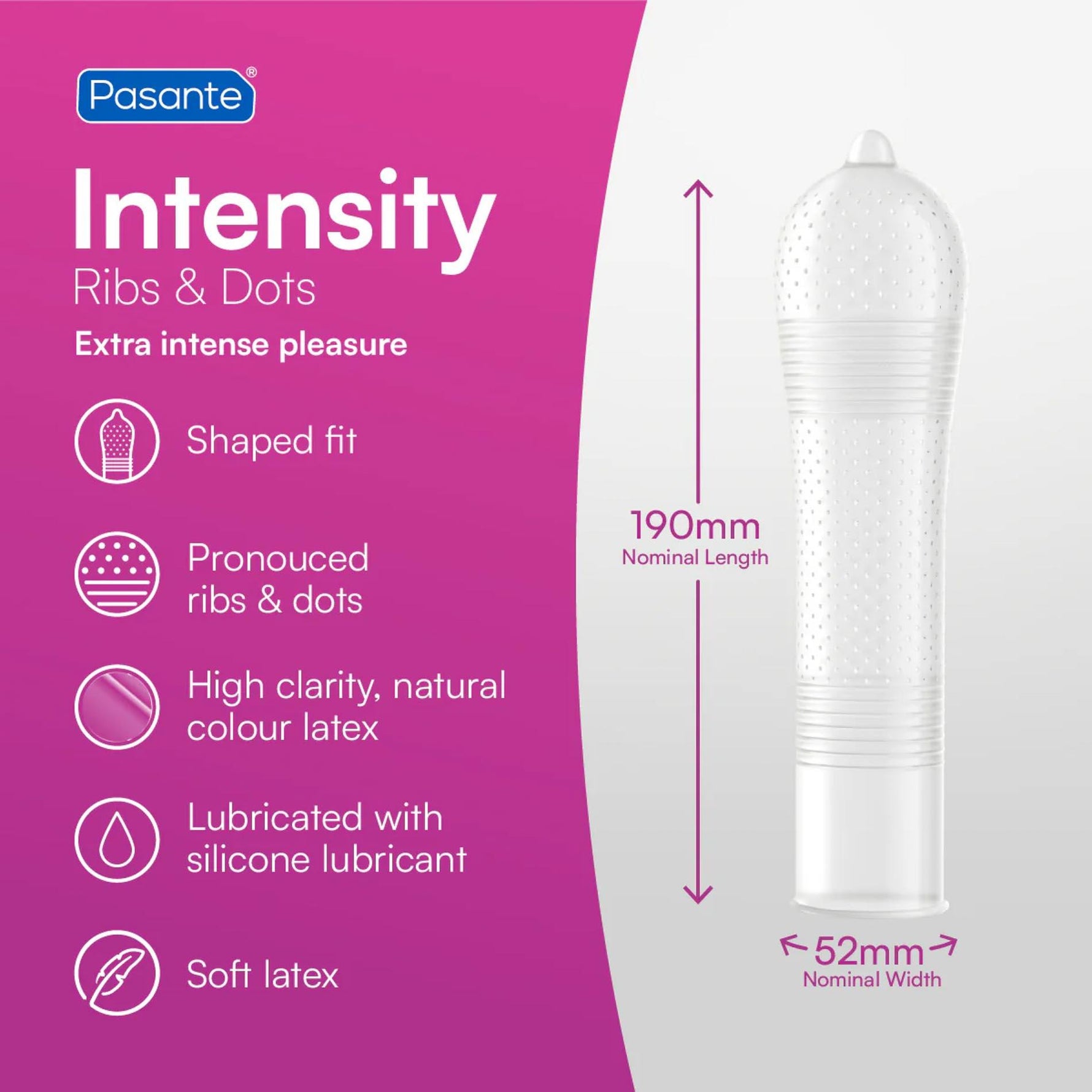 Prezervative Pasante Ribs Dots Intensity cu nervuri și buline, 144 buc.