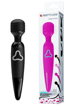 Baghetă masaj Pretty Love Body cu 7 funcții, USB, 25 cm, negru