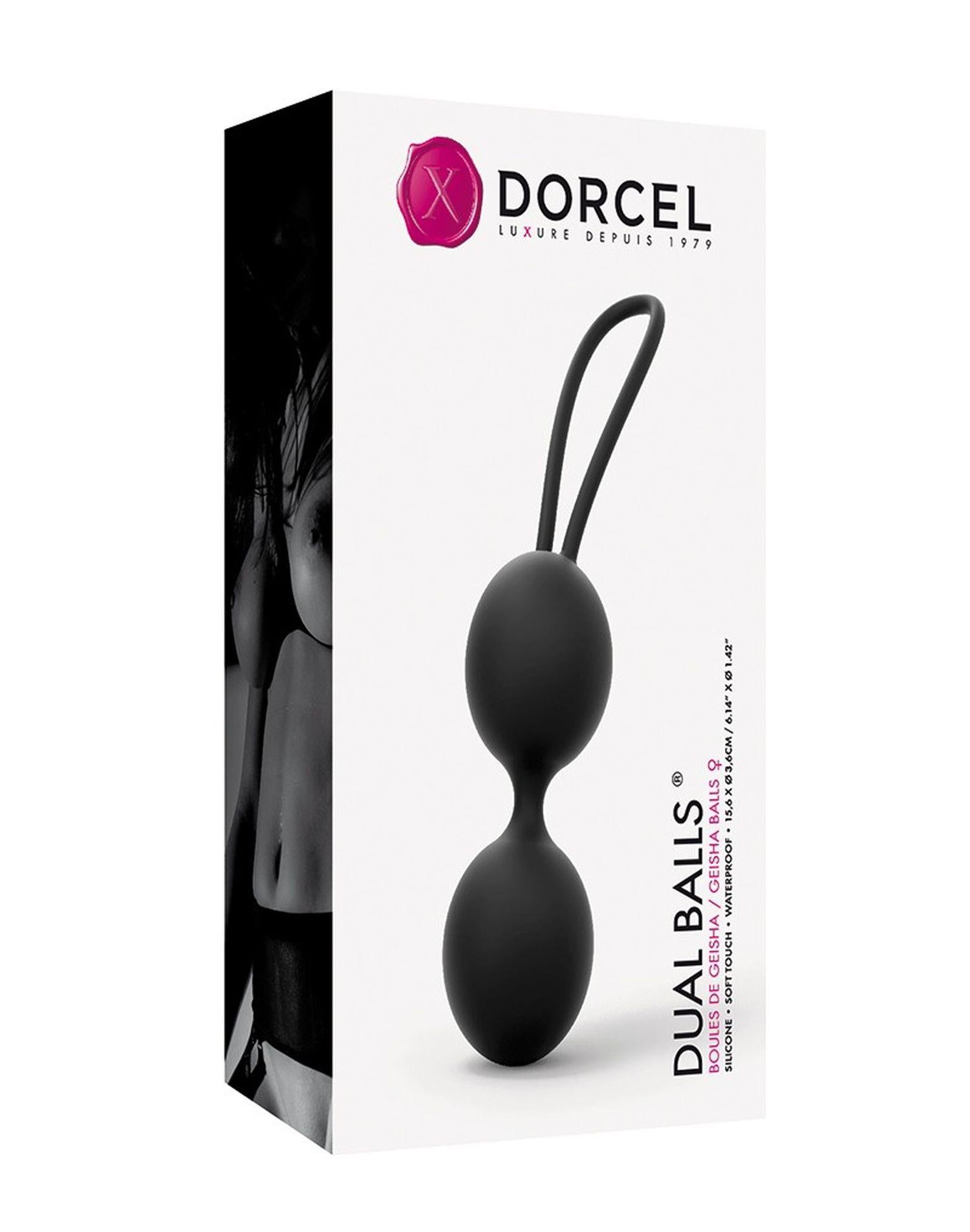 Bile de gheișă din silicon Dorcel Dual Balls Noir