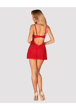 Babydoll Obsessive Chilisa roșu cu tanga M/L