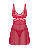 Babydoll Cupide Desir cu tanga roșu L/XL Obsessive
