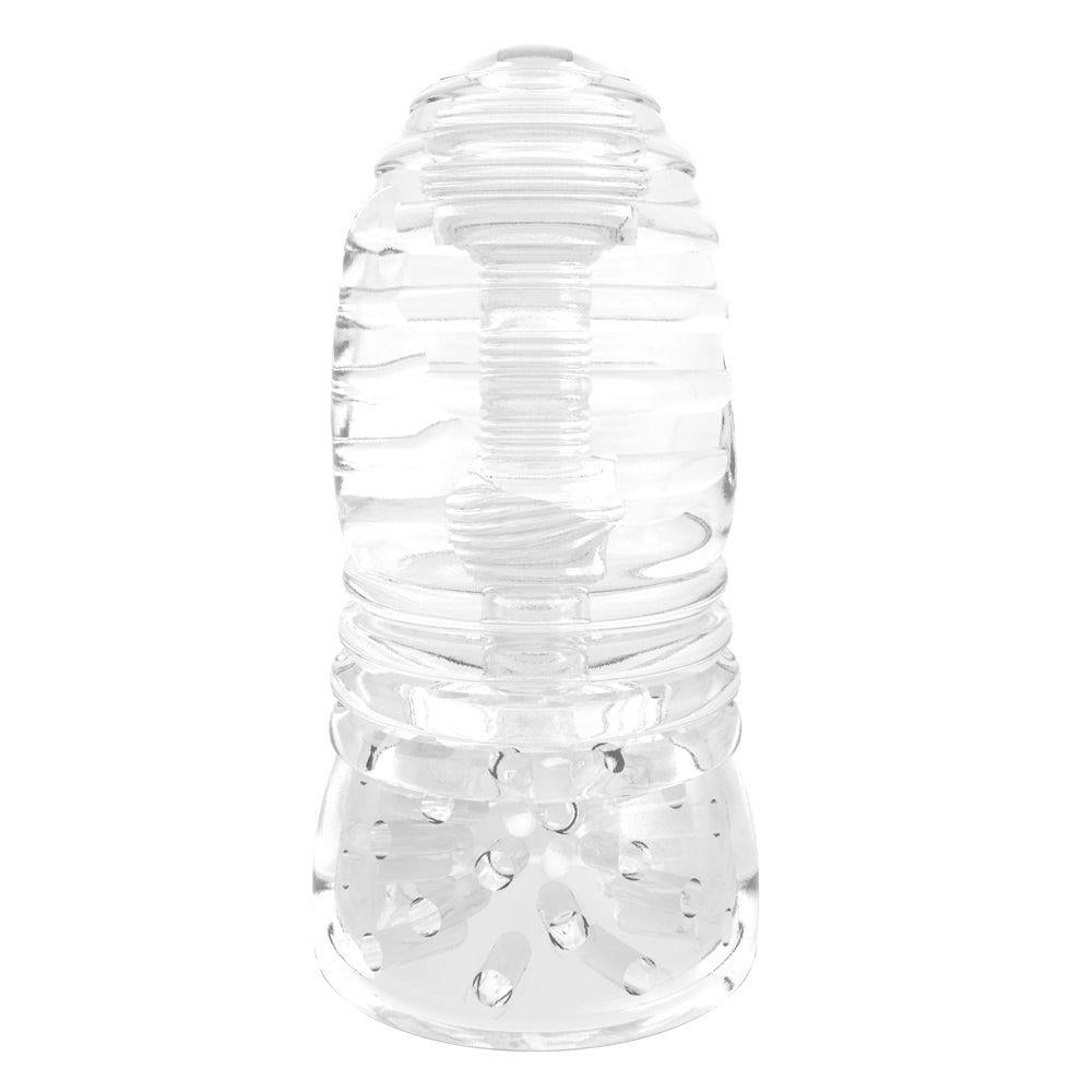 Masturbator Me You Us Glacier cu două fețe, transparent, TPE, 14,5 cm