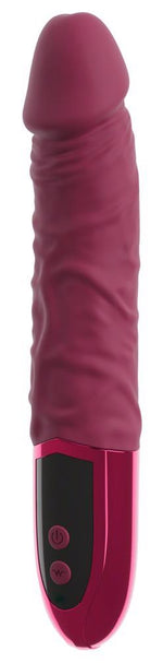 Vibrator realist Beau Coeur Varelo din silicon roșu USB 23 cm