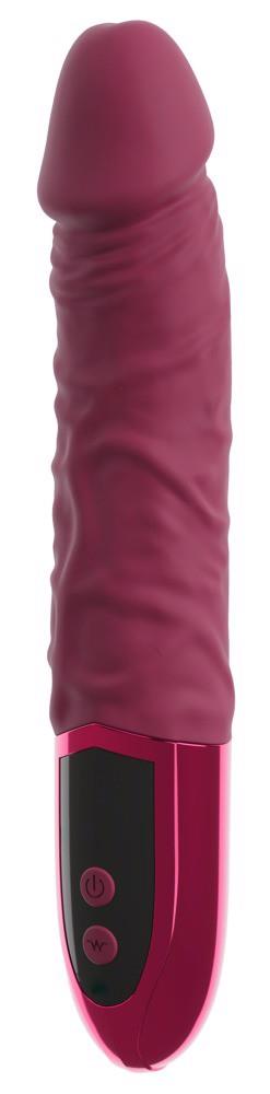 Vibrator realist Beau Coeur Varelo din silicon roșu USB 23 cm