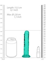 Dildo realist cu gel și ventuză, transparent, RealRock, 14,5 cm