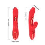 Vibrator Nirvana Iepuraș Roșu cu Trei Puncte din Silicon, USB, 22 cm