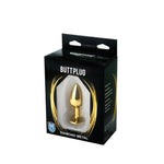 Plug anal mic Fantasy auriu cu diamant alb 7cm