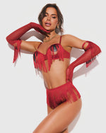 Set Obsessive Rossay Red, patru piese, deschis, roșu, L/XL