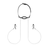 Cleme pentru mameloane din silicon cu gag, Bedroom Fantasies, negre