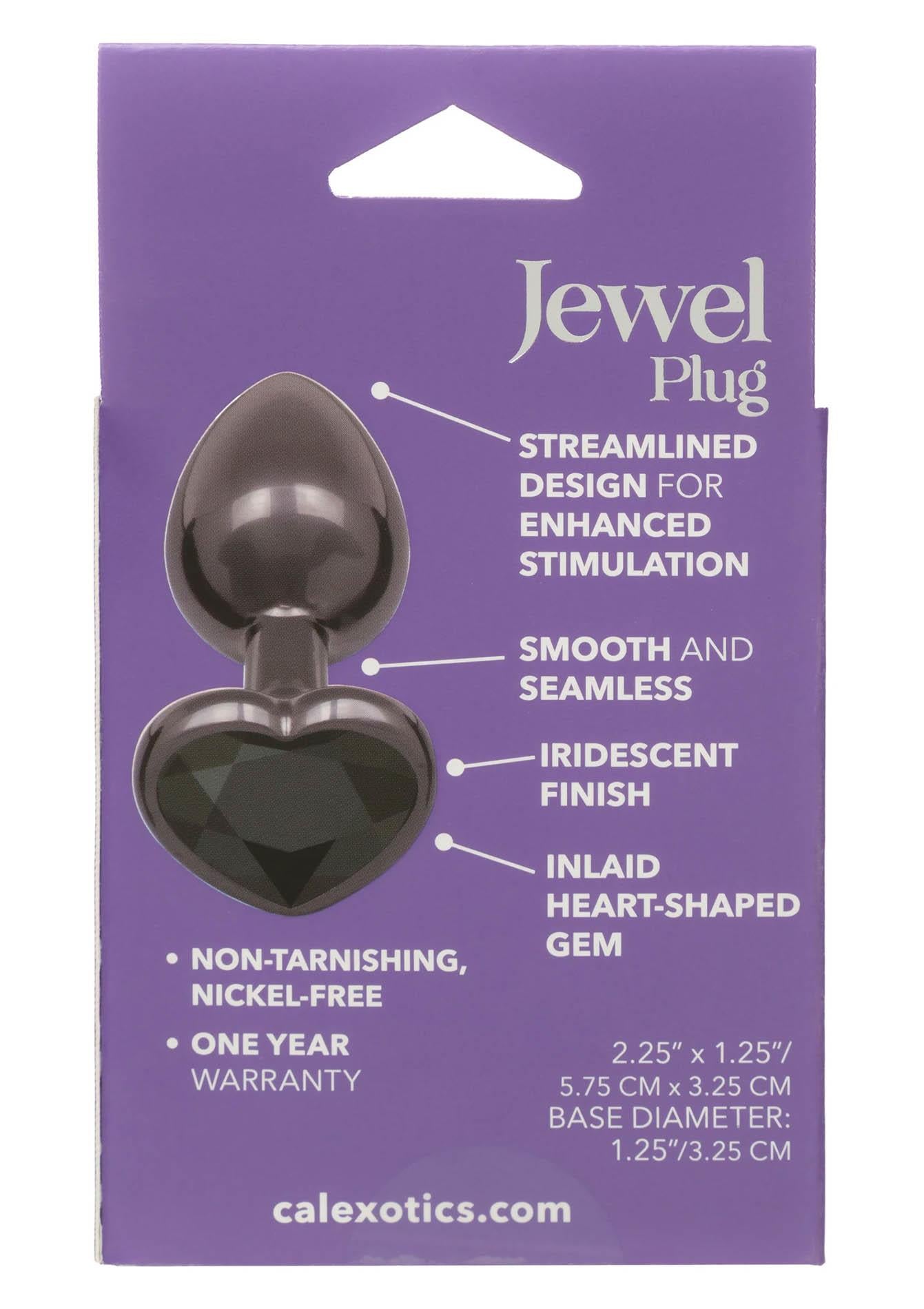 Plug anal Calexotics Crystal Heart, mic, negru