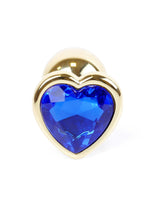 Bijuterii anale MyLove Toys cu inimă aurie, bleumarin, 7 cm