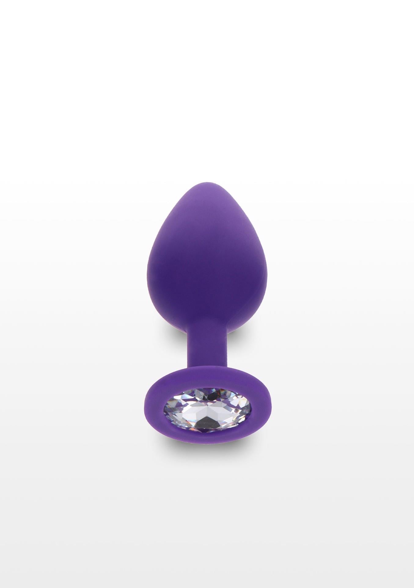 Plug anal Diamond Booty Jewel violet cu cristal 8 cm