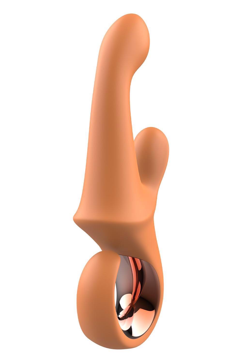 Vibrator Glam Dreamtoys din silicon cu USB pentru punctul G, tip iepuraș