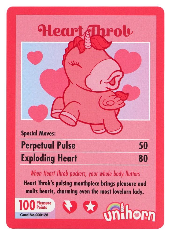 Stimulator clitoridian USB Unihorn Heart Throb din silicon, 9 cm