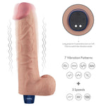 Dildo vibrant realist Lovetoy Softee TPE, culoarea pielii, USB, 26,5 cm