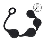 Perle anale din silicon Levelz cu picătură de apă, 40 mm, negre