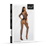Body-ciorap erotic din plasă SoftLine negru, mărime unică