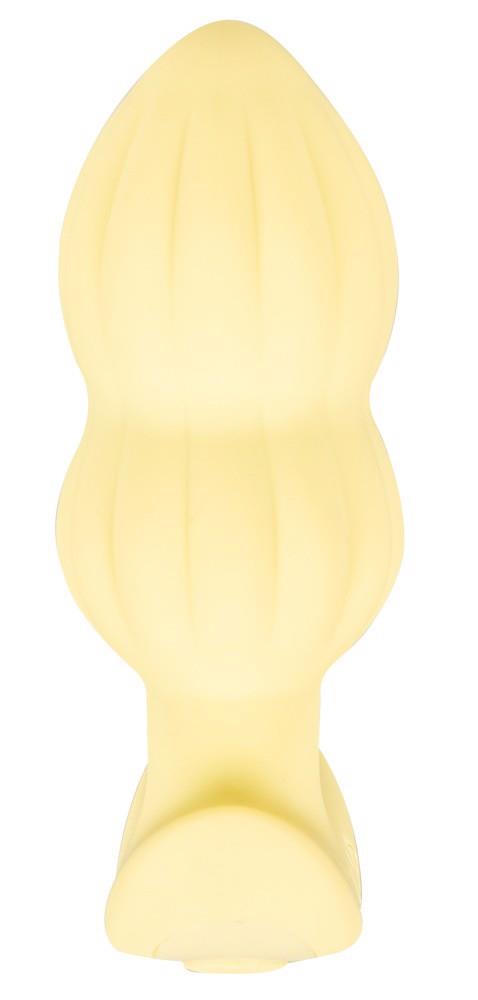 Plug vibrant Cuties din silicon galben, 7 moduri, USB, 8 cm