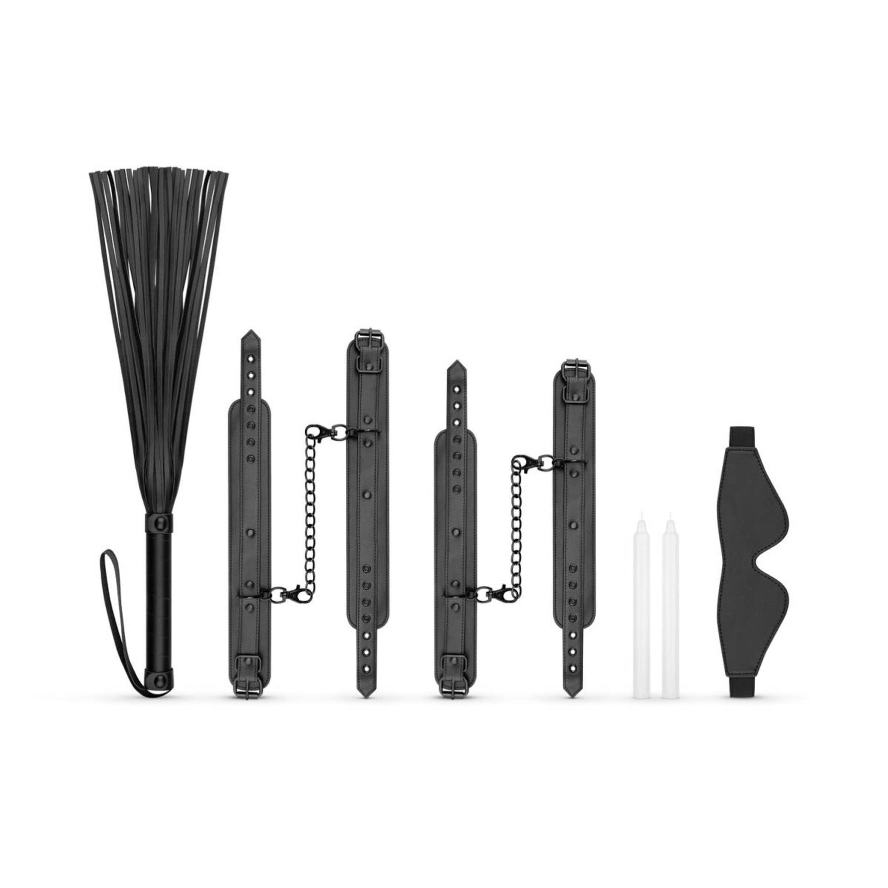 Set de bondage Dormitor Fantezii cu cătușe și lumânări, Negru