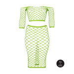 Set lenjerie intimă Neon Ouch, top cu mâneci lungi și fustă, XL XXXXL