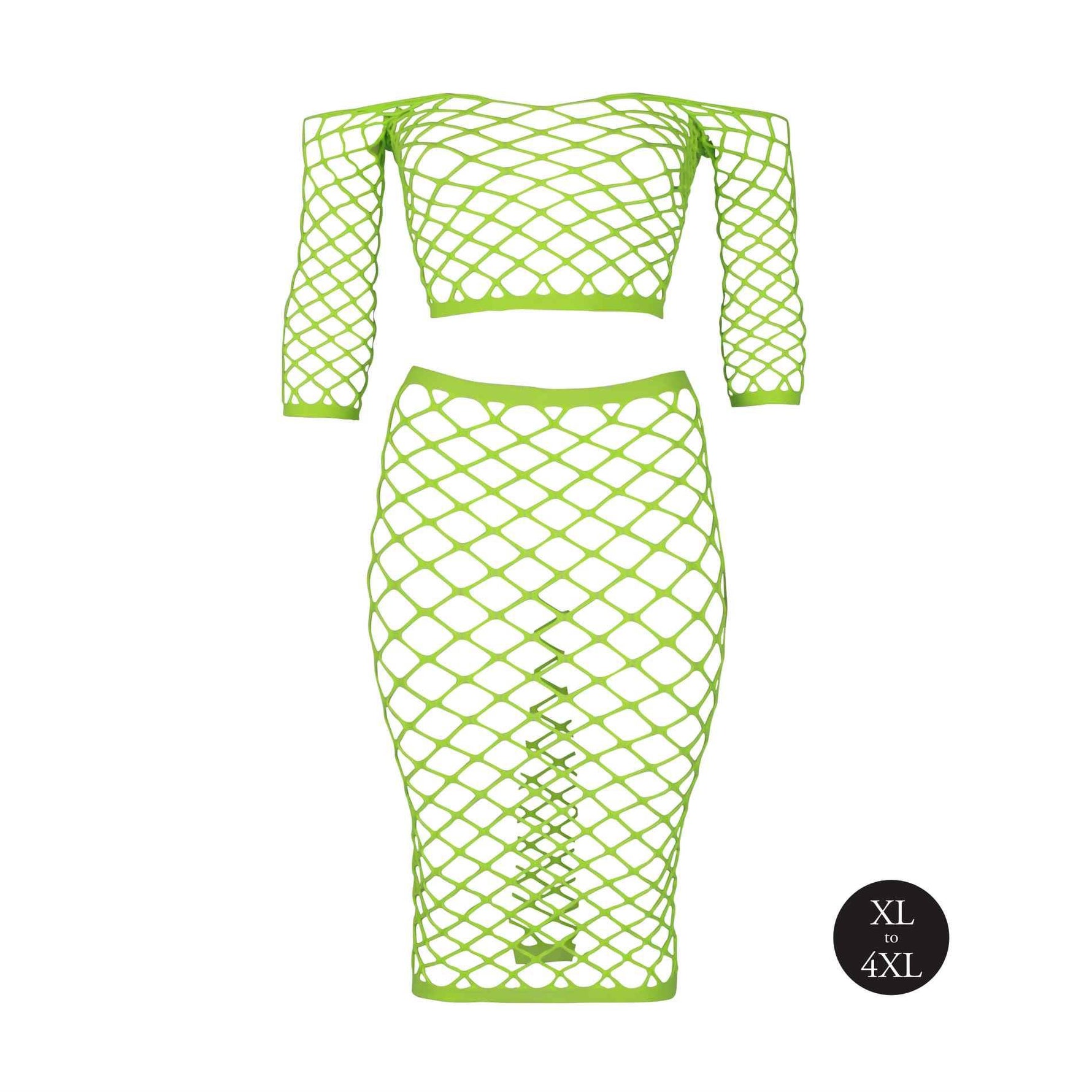 Set lenjerie intimă Neon Ouch, top cu mâneci lungi și fustă, XL XXXXL