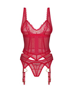 Set de dantelă Obsessive Cupide Desir roșu L/XL