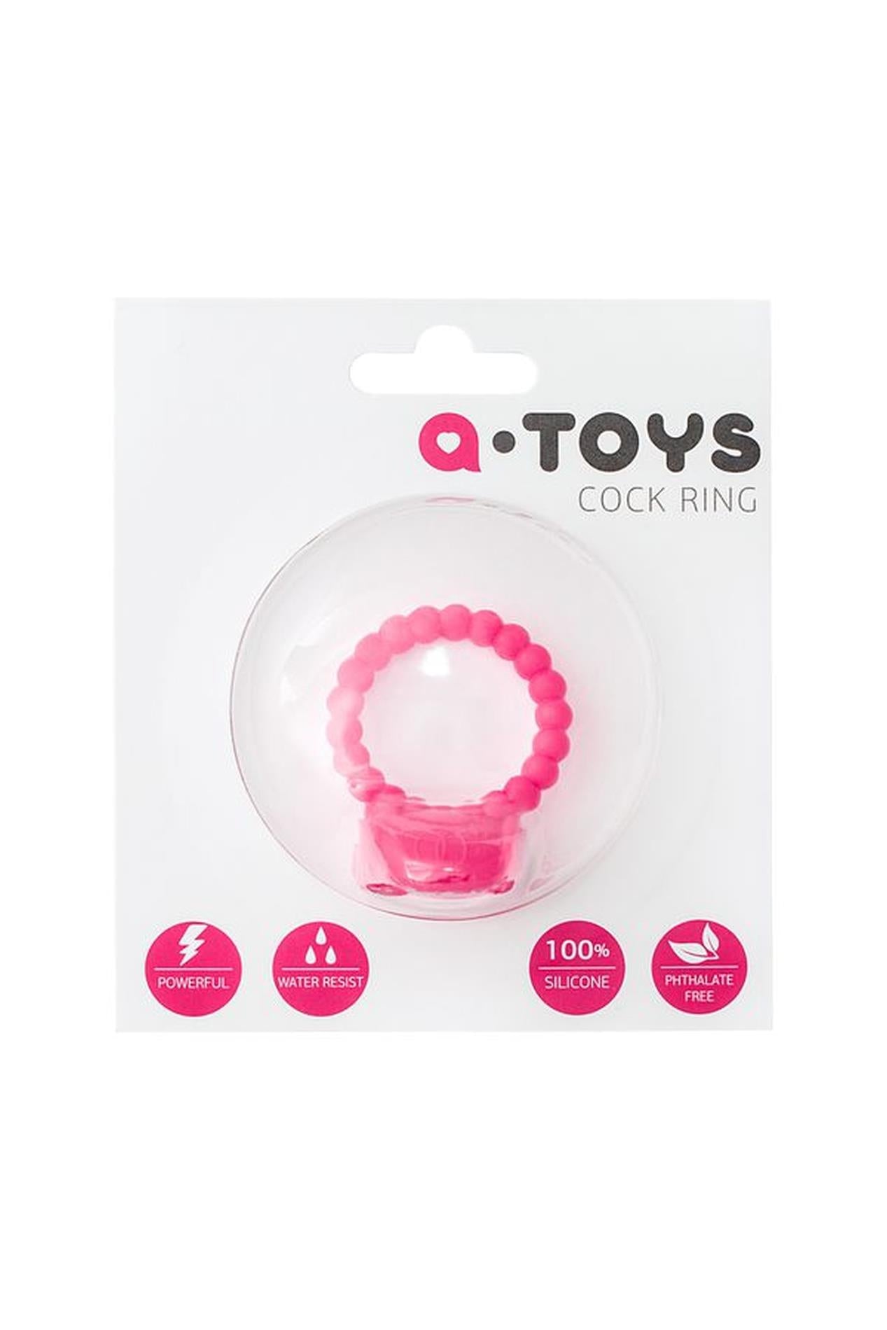 Inel vibrant pentru penis AToys din silicon, roz, 3,5 cm