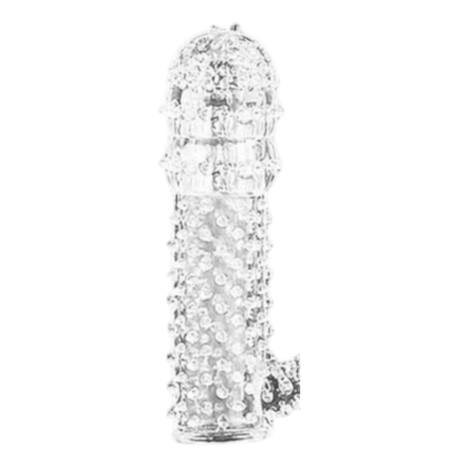 Manșon transparent pentru penis Lovesecret LS37 cu proeminențe 12,5 cm