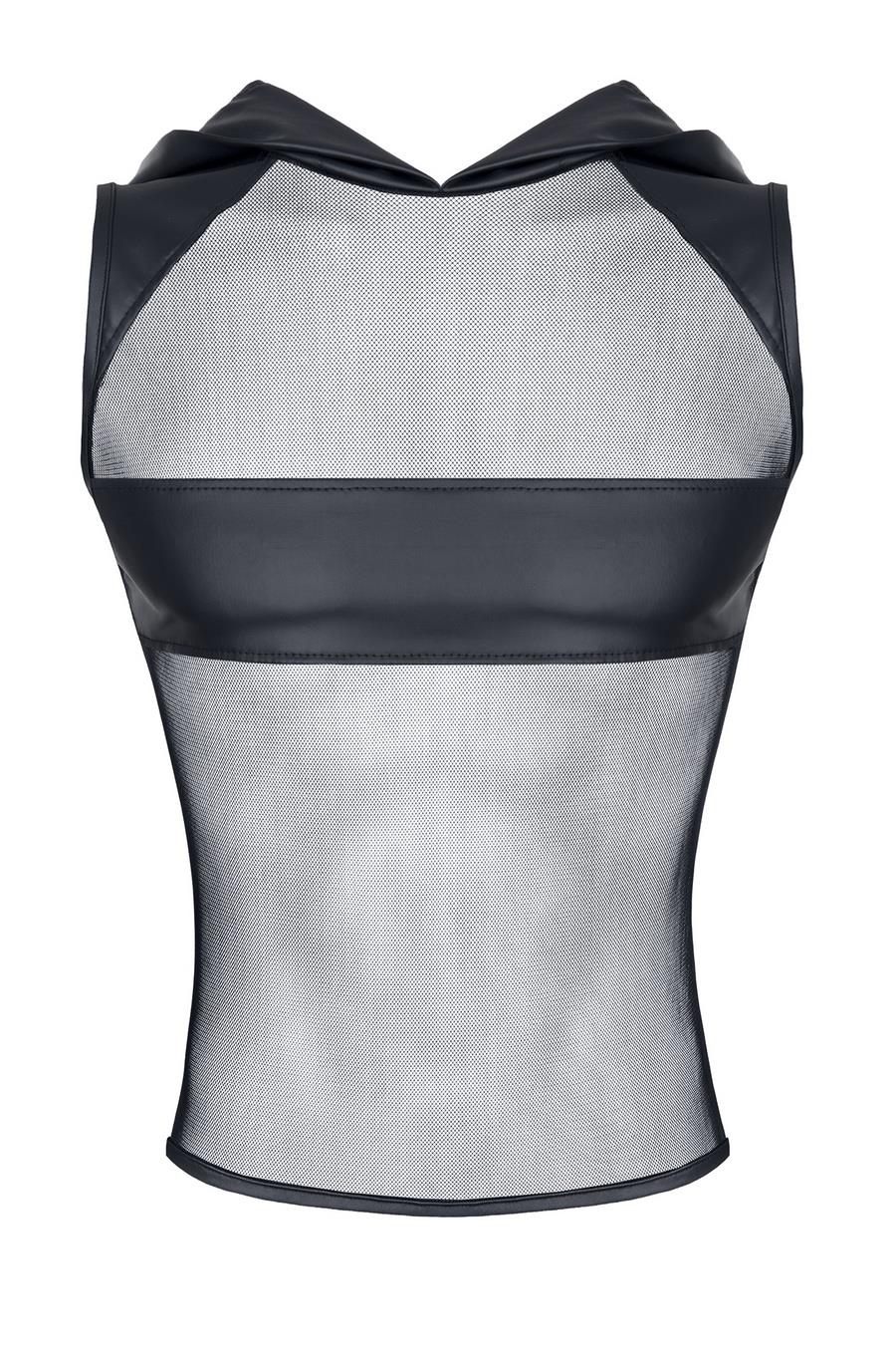 Tricou cu glugă Regnes Fetish Planet pentru bărbați, tip plasă, negru, M