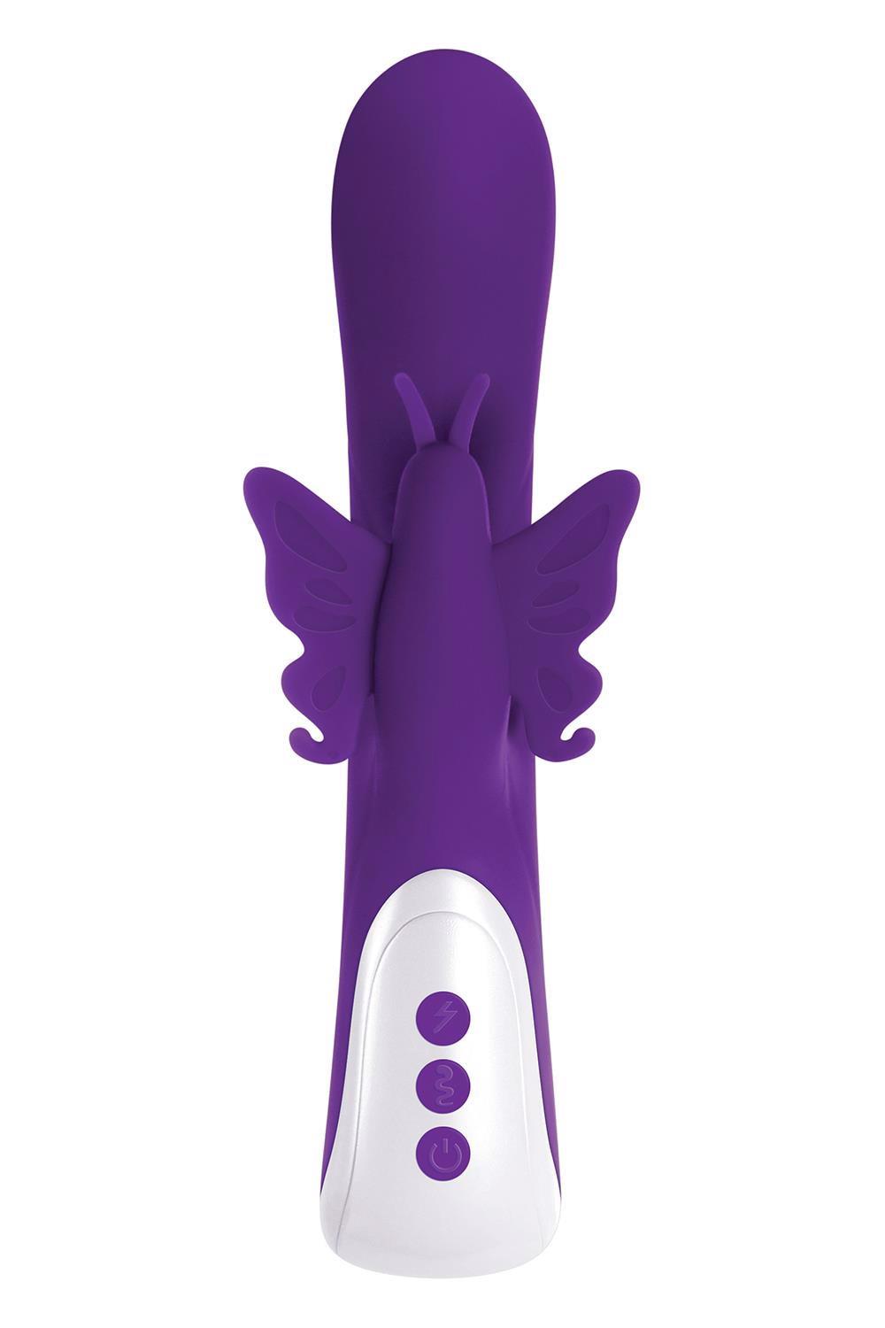 Vibrator Evolved Twirly Butterfly din silicon cu USB pentru punctul G, 23 cm